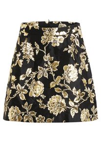 Vila, Damen Rock, Gold / Schwarz