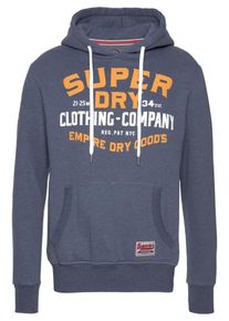 Superdry, Herren Sweatshirt 'Flagship', Taubenblau / Orange / Weiß