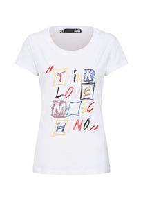 Love Moschino, Damen Shirt 'MAGLIETTA M/C ST THINK', Mischfarben / Weiß