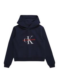 Calvin Klein Jeans, M&auml;dchen Sweatshirts 'MONOGRAM BRUSHED BOXY HOODIE', Blau