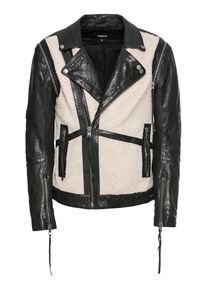 tigha, Herren Lederjacke 'Alster', Beige / Schwarz