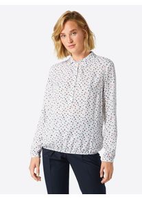Tom Tailor, Damen Bluse, Blau / Orangerot / Offwhite