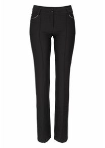 Bruno Banani, Damen Stretch-Hose, Schwarz / Wei&szlig;