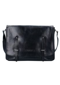 The Bridge, Herren 'Kallio' Messenger Aktentasche Leder 36 cm Laptopfach, Schwarz