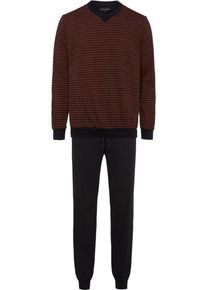 Schiesser, Herren Pyjama, Rostbraun / Schwarz