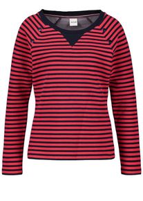 Taifun, Damen T-Shirt, Kobaltblau / Feuerrot