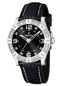 Festina, Damen Quarzuhr 'F16537/2', Schwarz / Silber / Weiß