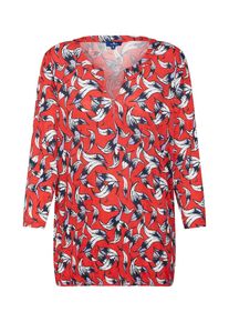 Tom Tailor, Damen Shirt, Nachtblau / Feuerrot / Weiß