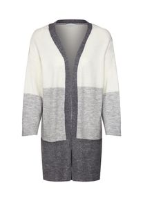 Jacqueline de Yong, Damen Strickjacke 'NEW ELANOR', Grau / Wei&szlig;