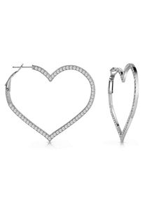 Guess, Damen Ohrringe 'SHINE ON ME GROSSES HERZ', Silber