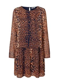 Pieces, Damen Kleid, Rostbraun / Schwarz