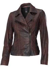 Heine, Damen Lederjacke, Dunkelbraun