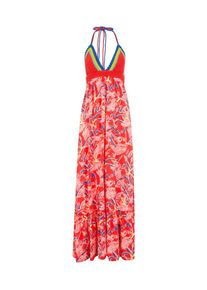 Tommy Jeans, Damen Kleid mit H&auml;kel-Details, Mischfarben / Rot
