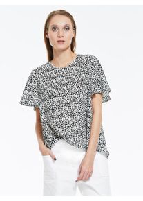 Heine, Damen Druckbluse, Schwarz / Weiß