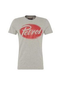 PETROL INDUSTRIES, Herren T-Shirt, Hellgrau / Neonrot