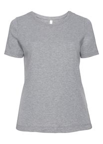sheego Casual, Damen Basic T-Shirt, Graumeliert