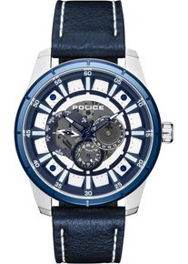 Police, Herren Uhr 'LAWRENCE, PL15410JSTBL.04', Royalblau / Dunkelblau / Silber / Weiß
