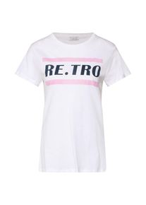 re.draft, Damen Shirt 'Retro', Pink / Wei&szlig;