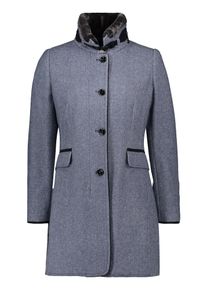 Gil Bret, Damen Wollmantel, Blaumeliert / Wei&szlig;