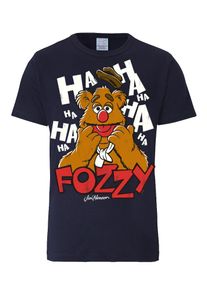 logoshirt, Herren T-Shirt 'Fozzie Bär', Nachtblau / Braun / Rot