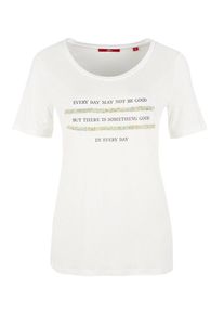 s.Oliver RED LABEL, Damen Jerseyshirt mit Pailletten, Hellblau / Hellgelb / Schwarz / Wei&szlig;