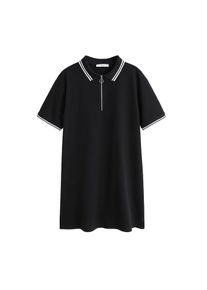 Mango, Damen Kleid 'Polero-H', Schwarz / Weiß
