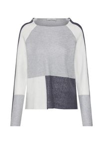 monari, Damen Pullover, Hellgrau / Wei&szlig;