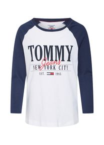 Tommy Jeans, Damen Langarmshirt, Marine / Hellrot / Weiß