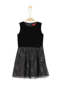 s.Oliver Junior, Mädchen Kleid, Silbergrau / Schwarz