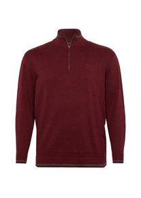 Tom Tailor, Herren Pullover, Rauchgrau / Burgunder