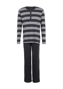 Schiesser, Herren Pyjama, Grau / Anthrazit