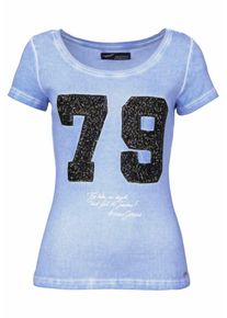 Arizona, Damen T-Shirt, Hellblau / Schwarz