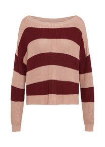 Only, Damen Oversize Pullover, Puder / Burgunder