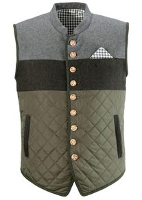 Kr&uuml;ger Buam Kr&uuml;ger Buam, Herren Trachtenoutdoorweste mit Stecktuch, Grau / Oliv / Schwarz