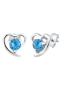 Elli, Damen Ohrringe 'Herz', Himmelblau / Silber