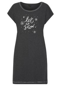 Lascana, Damen Bigshirt, Anthrazit / Wei&szlig;