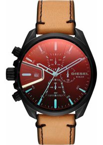 Diesel, Herren Chronograph, Cognac / Anthrazit / Feuerrot