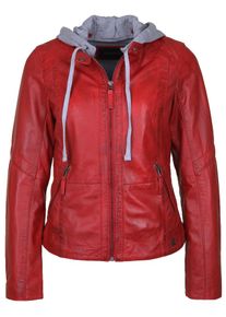 Oakwood, Damen Lederjacke, Grau / Rotmeliert