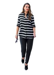 Anna Aura, Damen Seidenbluse mit Stehkragen, Schwarz