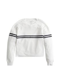 Hollister, Damen Pullover 'BOYFRIEND STRIPE TAPE', Schwarz / Weiß