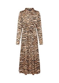 Pieces, Damen Kleid, Braun / Schwarz