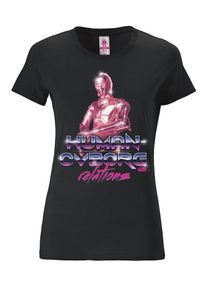logoshirt, Damen T-Shirt, Lila / Schwarz