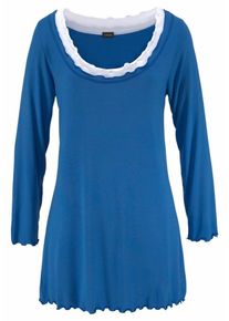 Lascana, Damen Hochwertiges Nachthemd im Layerdesign, Blau