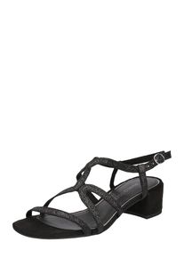 Marco Tozzi, Damen Riemchensandalen 'Midheel', Schwarzmeliert