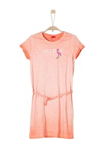 s.Oliver Junior, M&auml;dchen Slub Yarn-Kleid mit Flamingo, Orangerot