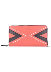Bree, Damen Geldbörse 'Issy 131', Neonorange / Schwarz / Weiß