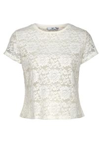 AJC, Damen Spitzenshirt, Naturwei&szlig;