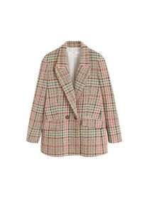 Mango, Damen Blazer 'Fibras', Türkis / Braun / Pink