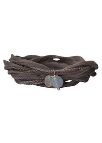 YOGISTAR.COM, Damen Wickel-Armband 'Mychakra', Basaltgrau / Silber