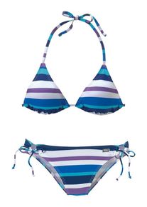 Buffalo, Damen Triangelbikini, Blau / T&uuml;rkis / Lila / Wei&szlig;